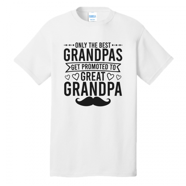 Best Grandpas Promoted Great Grandpa - White